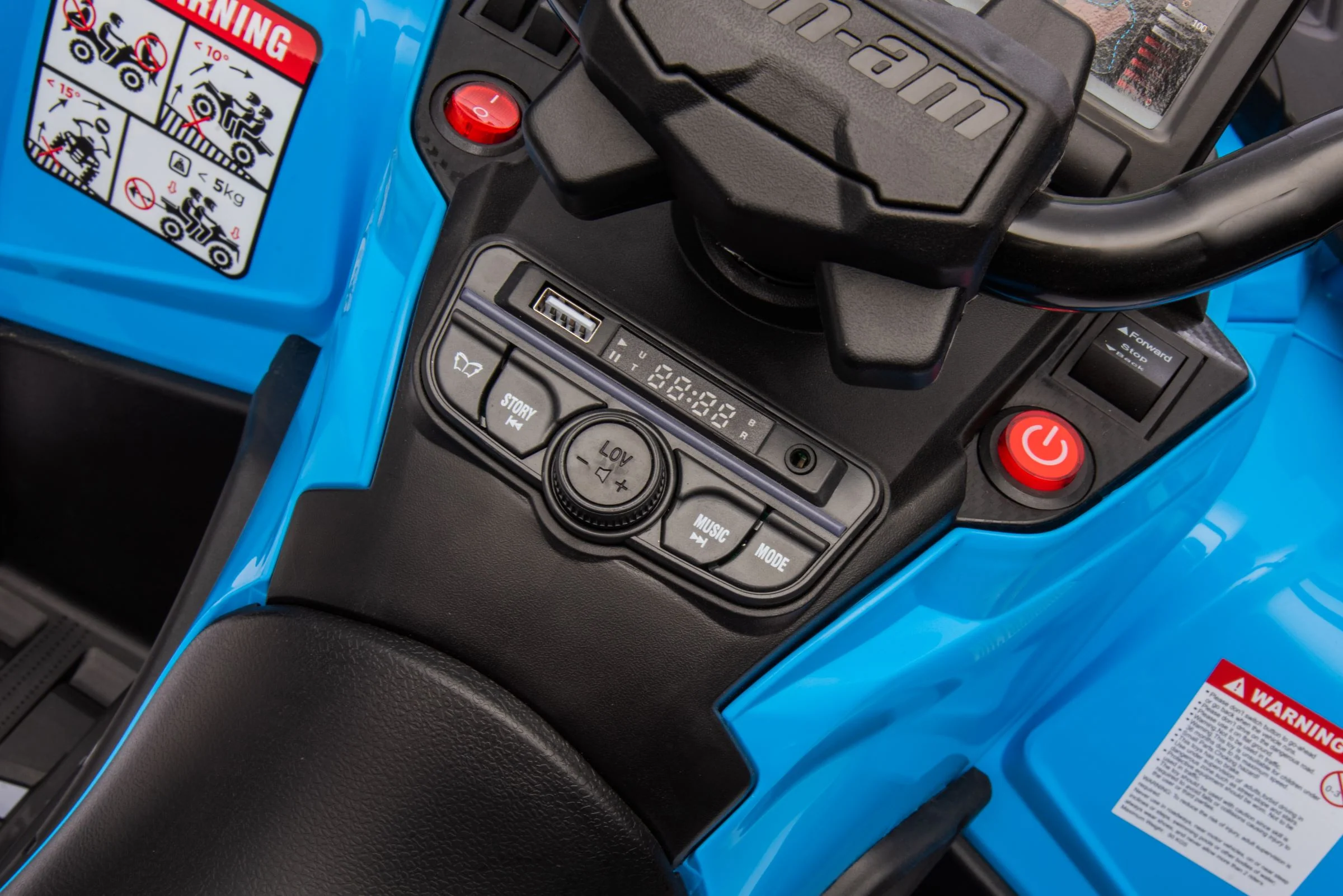 24V 800W -2 Seater  Licensed Can-Am Outlander Monster 4×4 ATV Quad Bike – Blue ETA 10th May 2026 - Image 27