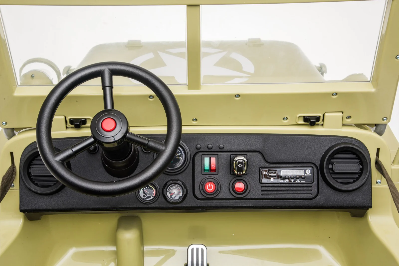 24V X 14 AH  4WD Willys Jeep for Kids 3 Seater Military Jeep - Olive Green Pre-Order ETA 25th April 2026 - Image 9